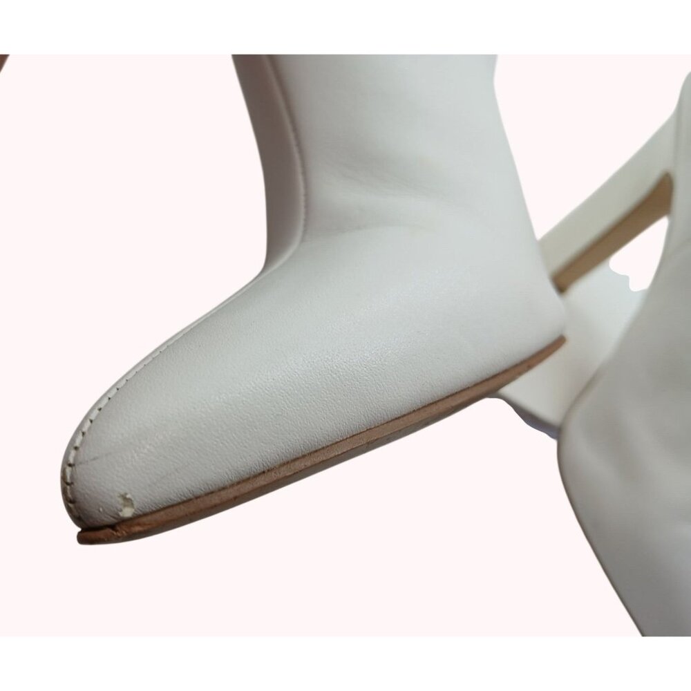 Marc Fisher Masina White Pointed Toe High Heel Ankle Boots Bootie Size 6.5 Shoes - Picture 12 of 12